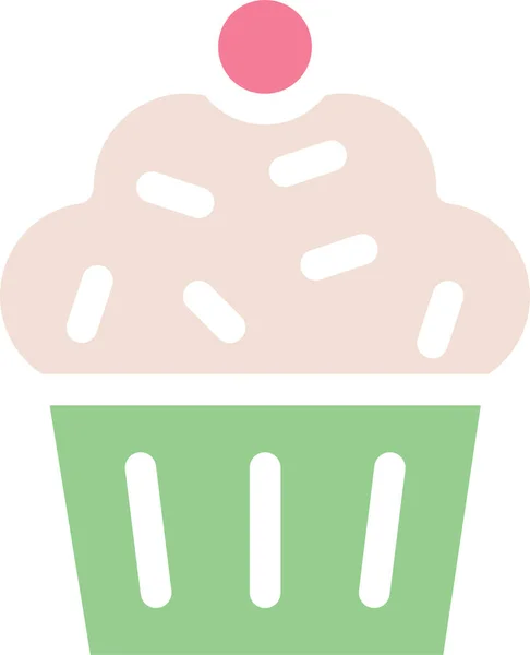 Cake Cup Dessert Icon Flat Style — Stock Vector