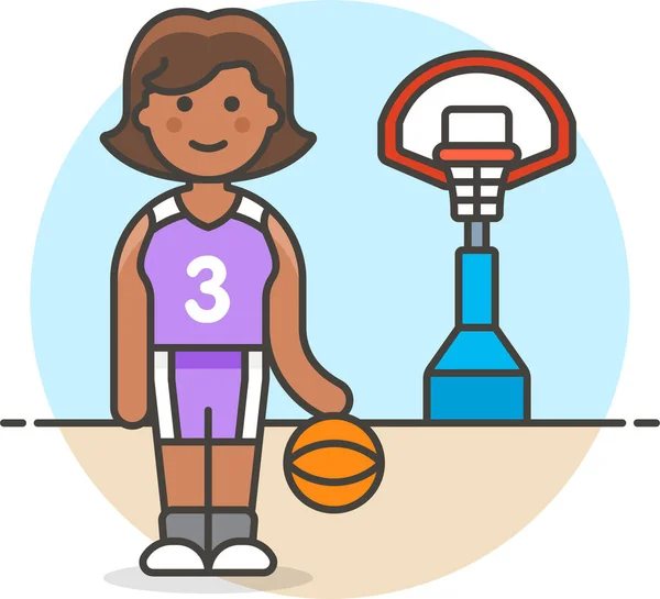 Cesta Baloncesto Icono Femenino Categoría Deporte — Vector de stock