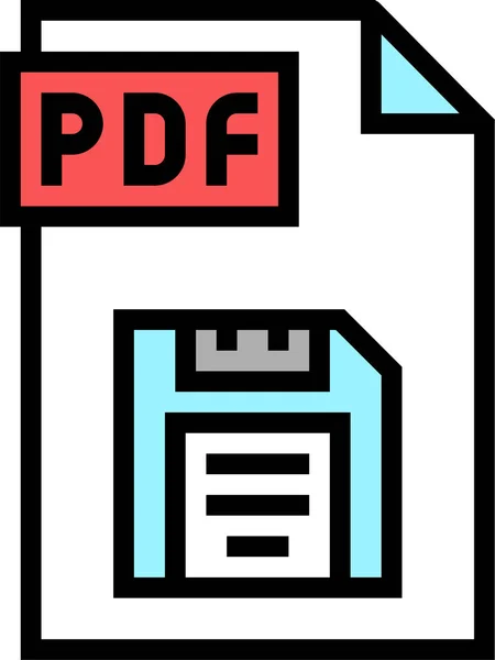 Speichern Sie Das Pdf Dateisymbol Dateiumriss Stil — Stockvektor
