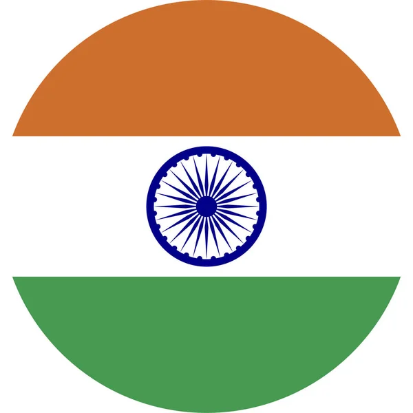 Vlag India Land Pictogram Platte Stijl — Stockvector