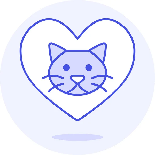 Animal Cat Emoji Icon Filledoutline Style — Stock Vector
