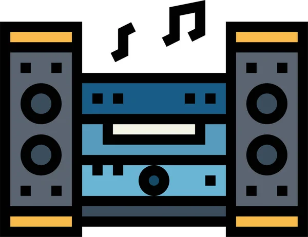 Icono Estéreo Música Audio Categoría Aparatos Electrónicos — Vector de stock