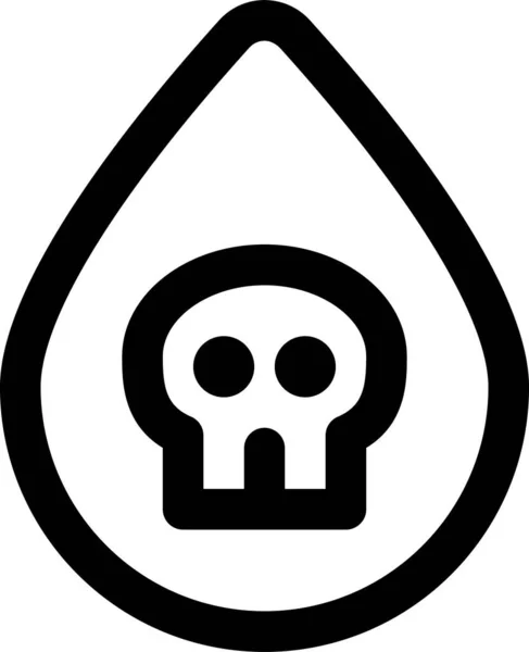Ikona Úbytku Znečištění Lebky Stylu Osnovy — Stockový vektor