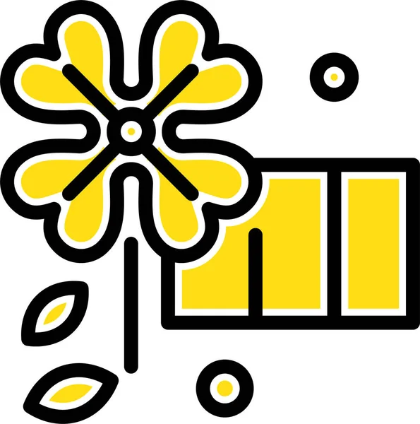 アネモネの花春のアイコンが記入されたアウトラインスタイル — ストックベクタ