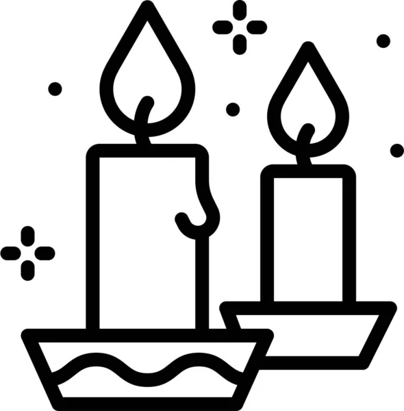 Kerzenlicht Ikone Der Ramadan Kategorie — Stockvektor