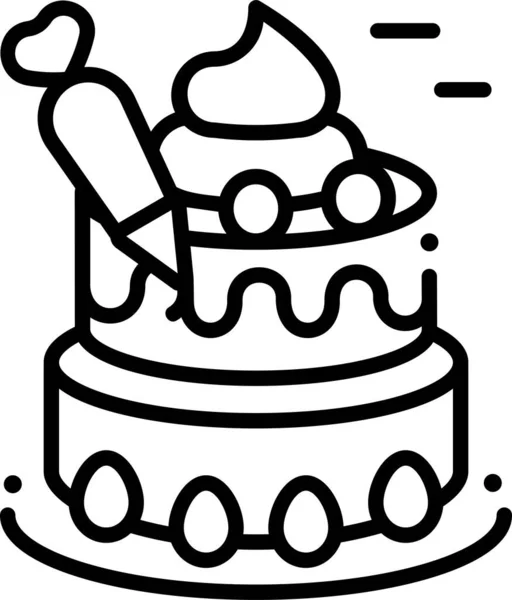 Torta Compleanno Torta Icona Panetteria — Vettoriale Stock