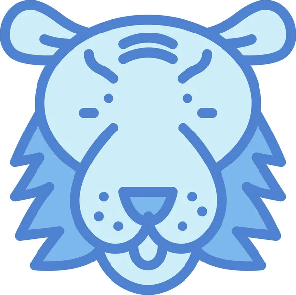 Ikona Zvířecího Tygra Vyplněném Stylu Obrysu — Stockový vektor