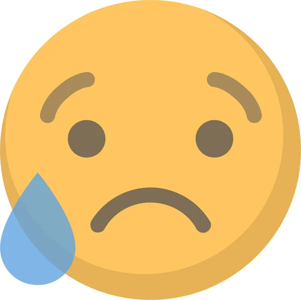 Crying Emoji Emoticon Icon Flat Style — Stock Vector