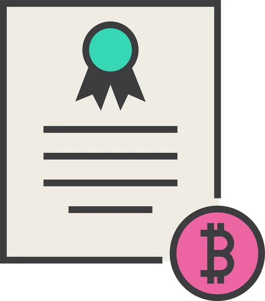 Banco Bitcoin Icono Negocio Estilo Filledoutline — Vector de stock