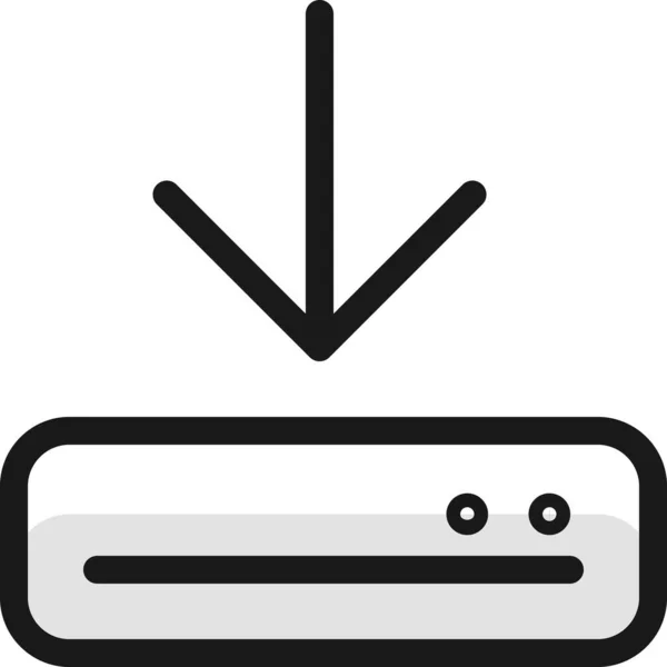 Harddrive Download Filledoutline Icon Filledoutline Style — 스톡 벡터