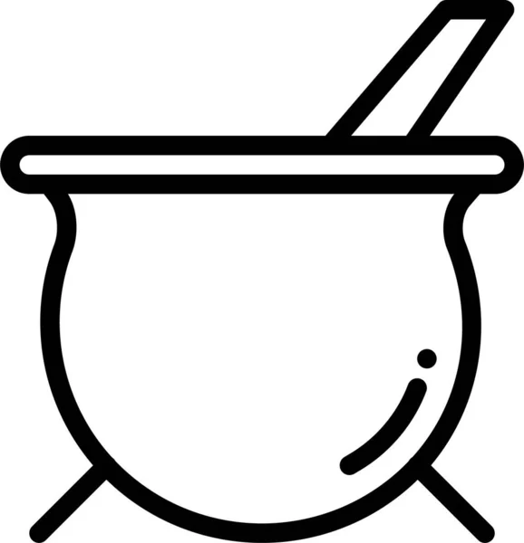 Caldero Cocinero Icono Cocina Estilo Del Esquema — Vector de stock