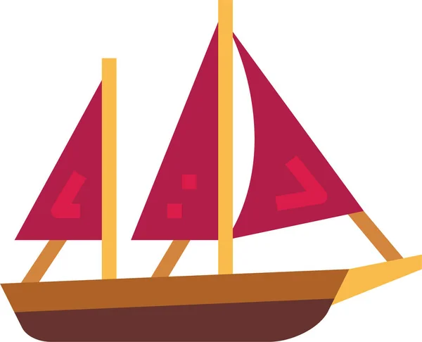 Barco Ketch Icono Del Barco Vehículosmodestransportation Categoría — Vector de stock