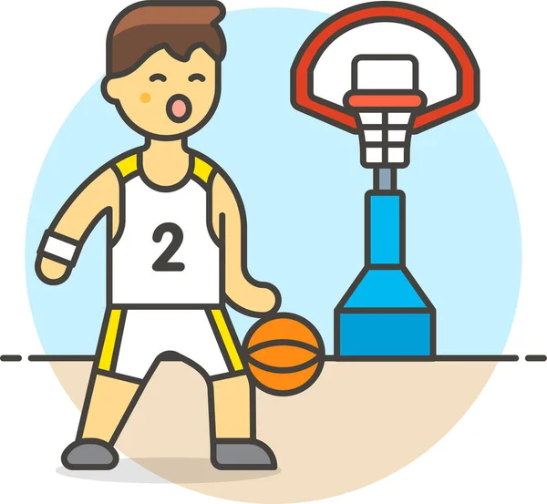 Basket Ball Icône Jeu Dans Catégorie Sport — Image vectorielle