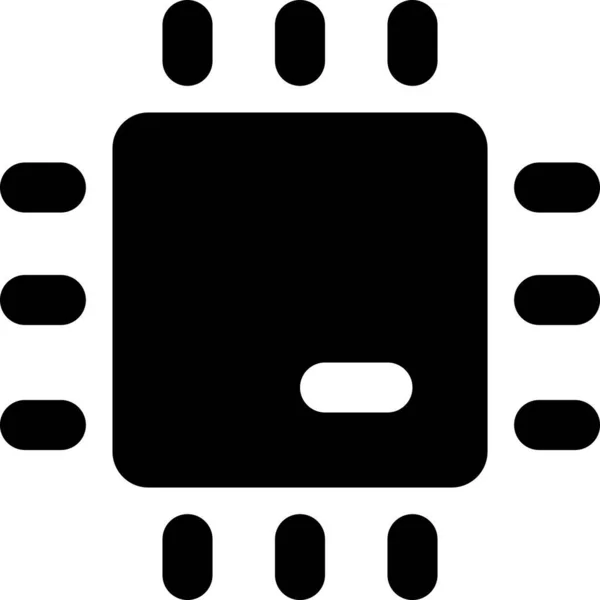 Icono Del Dispositivo Chip Ordenador Estilo Sólido — Vector de stock