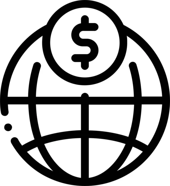 Значок Переказу Монет Стилі Контурів — стоковий вектор