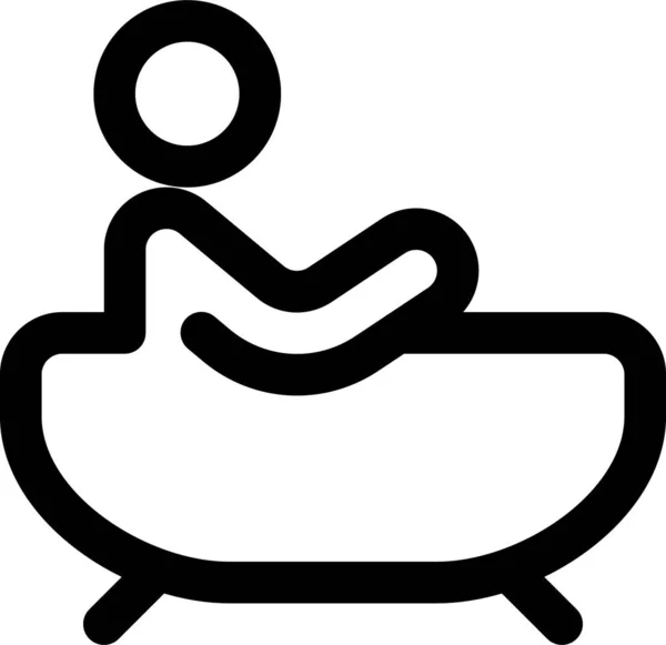 Badewanne Person Symbol Umriss Stil — Stockvektor