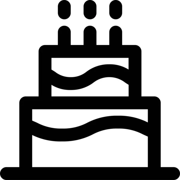 Значок Дня Рождения Пекарни Стиле Наброска — стоковый вектор