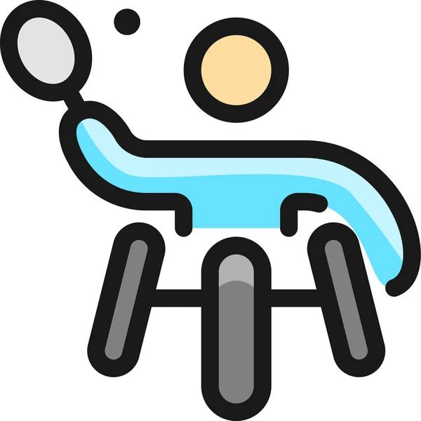 Paralympics Tenis Filledoutline Icon Filledoutline Style — Stockový vektor