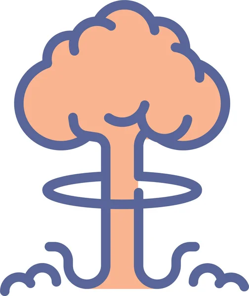 Ikona Wybuchu Bomby Atomowej Stylu Wypełnionego Zarysu — Wektor stockowy