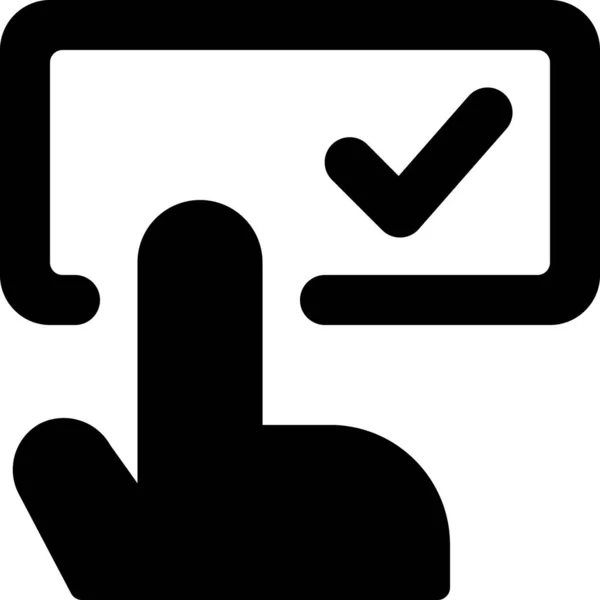 Touch Passwort Genehmigt Symbol Solidem Stil — Stockvektor