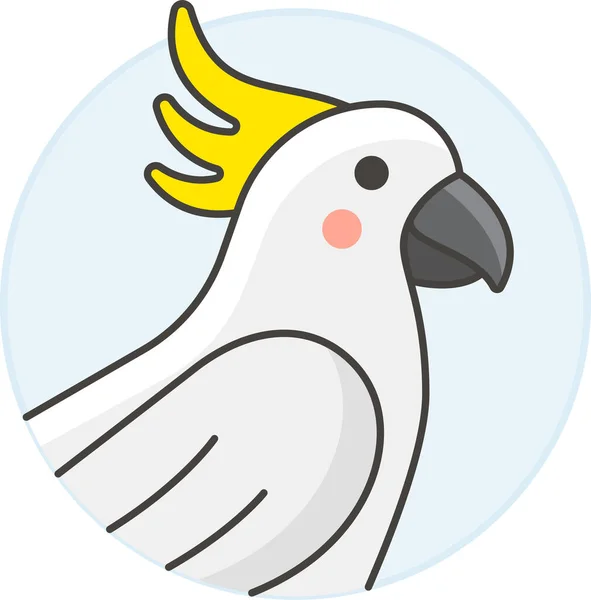 Animal Birds Cacatúa Icono Categoría Mascotas — Vector de stock