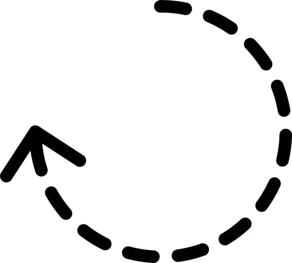 Pijl Cirkel Streepje Pictogram Omtrek Stijl — Stockvector