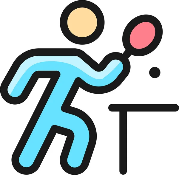 Icône Lecteur Ping Pong Dans Style Filledoutline — Image vectorielle