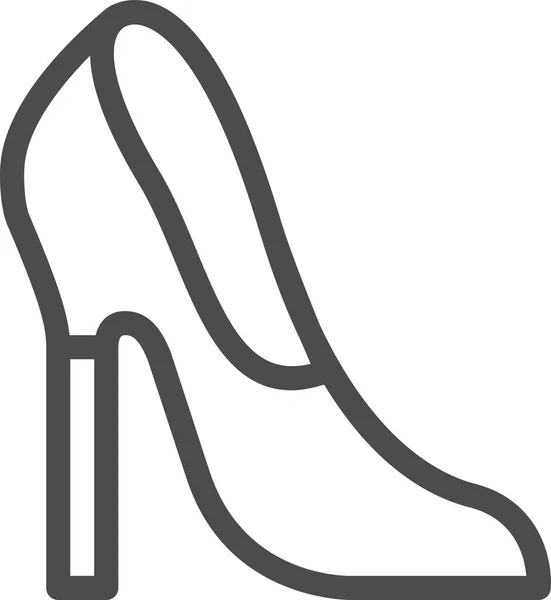 Ikon Heel Beauty Clothing Outline Style - Stok Vektor