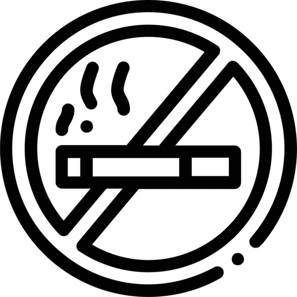 Nichtraucher Ikone Umrissen Verboten — Stockvektor
