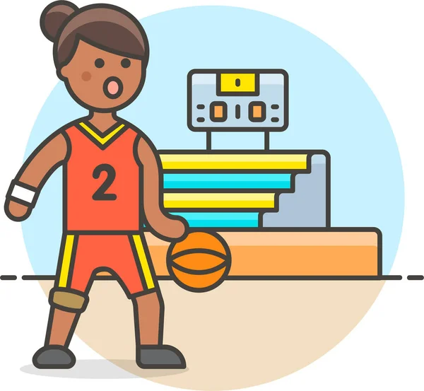 Basket Ball Gradins Colisée Icône Dans Catégorie Sport — Image vectorielle