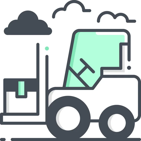 Logistic Bendi Truck Forklift Truck Icon — Stock Vector