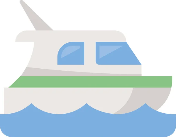 Boat Cruise Nautical Icon Flat Style — Stock Vector