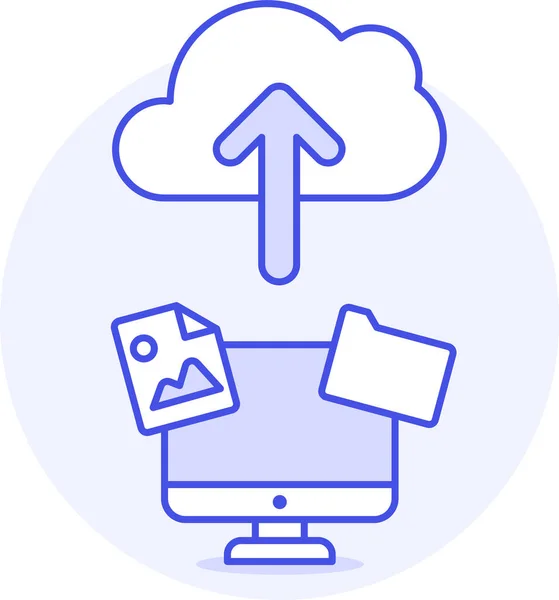 Cloud Computer Computing Icon Estilo Filledoutline — Archivo Imágenes Vectoriales