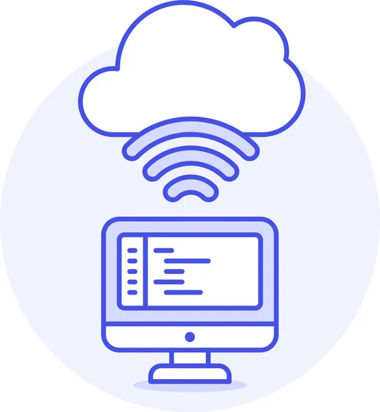 Cloud Computer Computing Icon Filedoutline Stil — Stockvektor