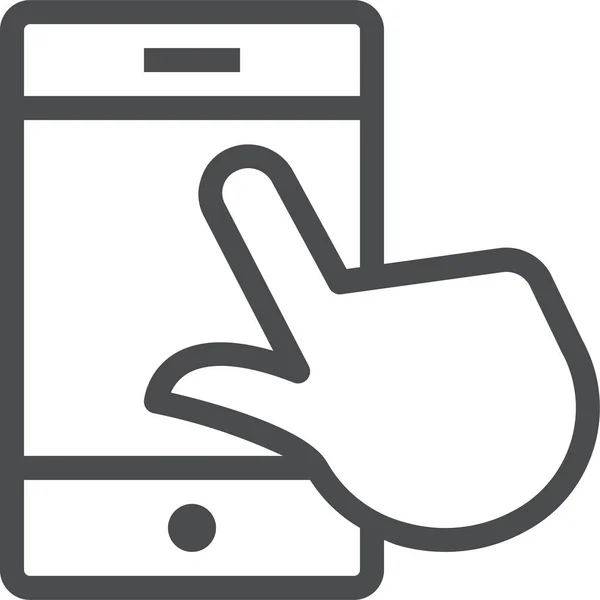 Touchscreen Icon Umrissstil — Stockvektor