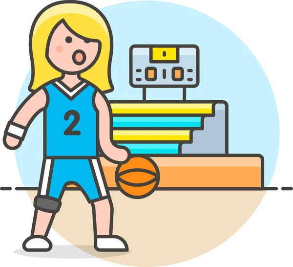 Икона Баскетбола Трибунах Колизея Спортивной Категории — стоковый вектор