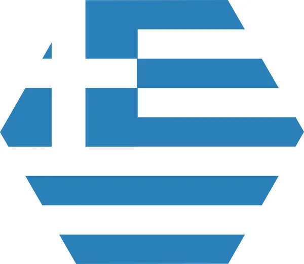 Bandeira País Ícone Greece Estilo Plano — Vetor de Stock