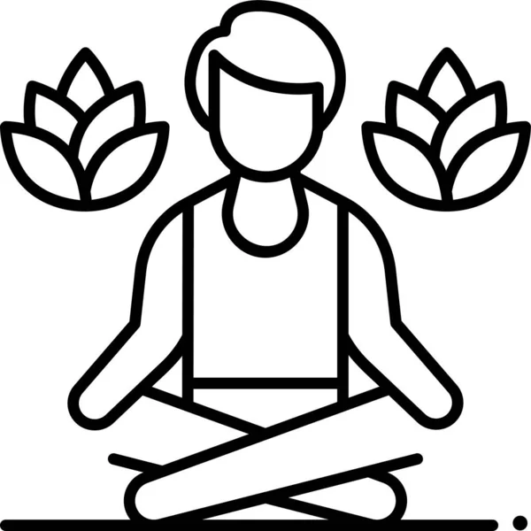 Meditation Exercise Meditate Icon — Stock Vector