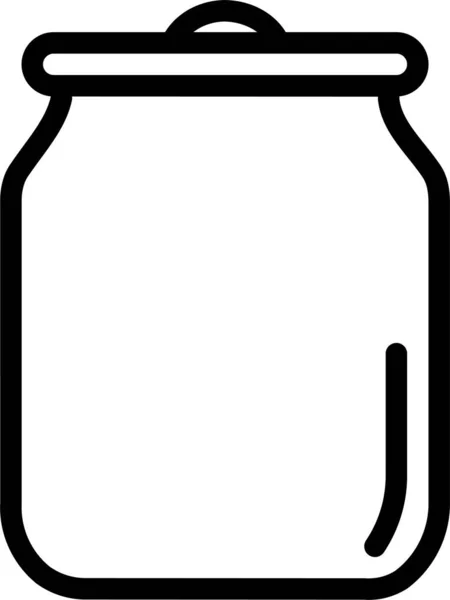 Can Container Jar Icon Outline Style — Stock Vector
