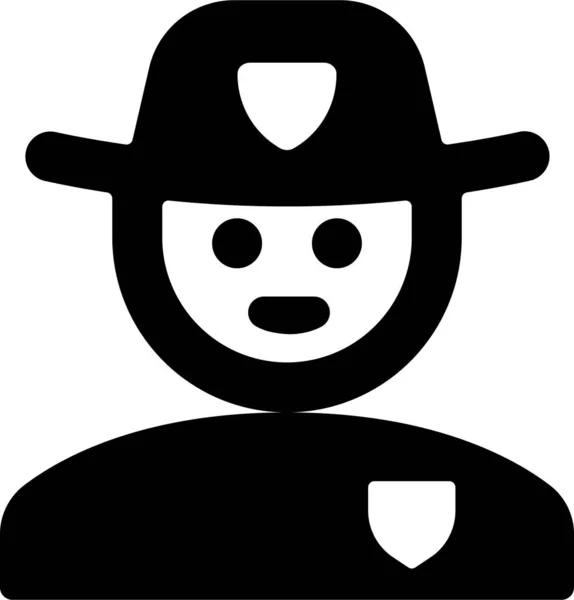 Policía Hombre Icono Masculino Estilo Sólido — Vector de stock