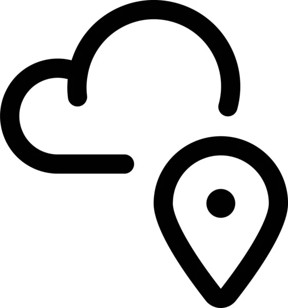 Иконка Облака Приложения Погоды Стиле Контура — стоковый вектор