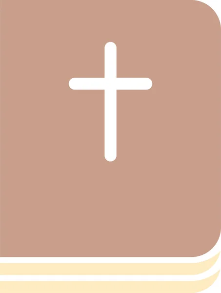 Livre Bible Icône Chrétienne Dans Style Plat — Image vectorielle