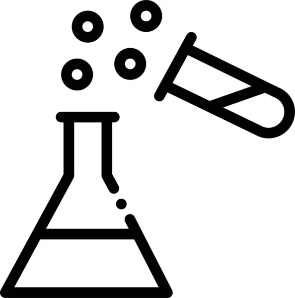烧杯化学Erlenmeyer瓶图标在轮廓风格 — 图库矢量图片