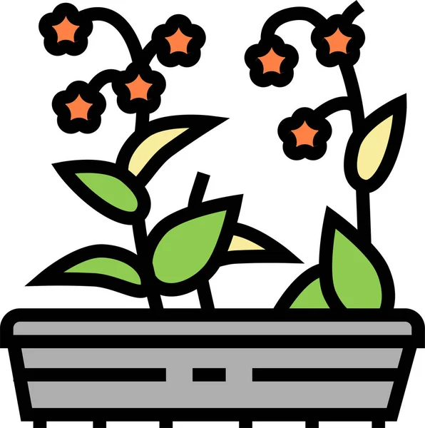 Λουλούδια Κηπουρική Εικονίδιο Εξοπλισμού Fillledskip Στυλ — Διανυσματικό Αρχείο