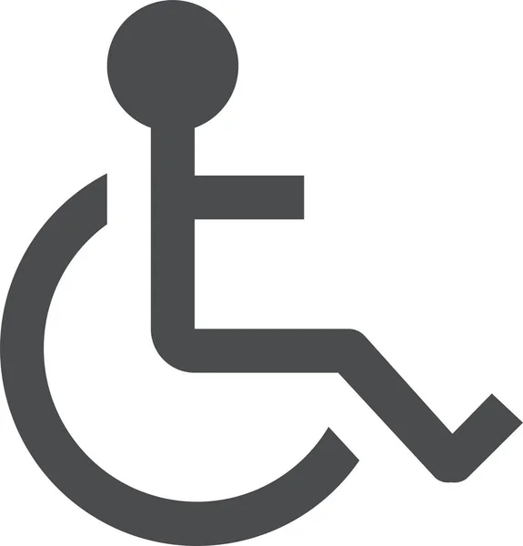 Handicap Disabili Icona Stile Solido — Vettoriale Stock