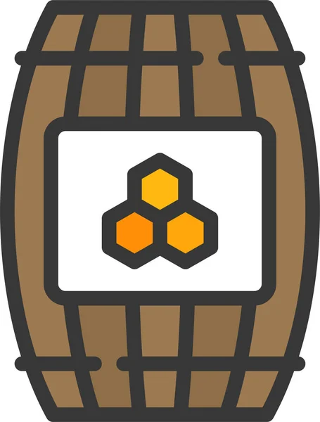 Barrel Bee Honey Barrel Icon Filledoutline Style — Stock Vector