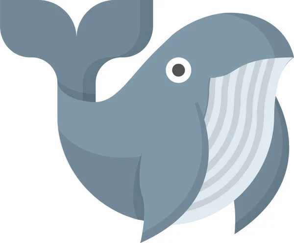 Ikona Ssaków Wielorybów Płaskim Stylu — Wektor stockowy
