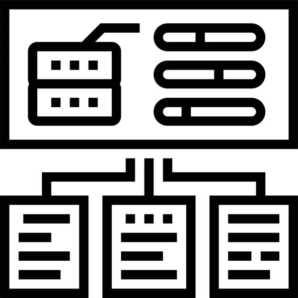 Icono Trabajo Del Sistema Prueba Estilo Esquema — Vector de stock