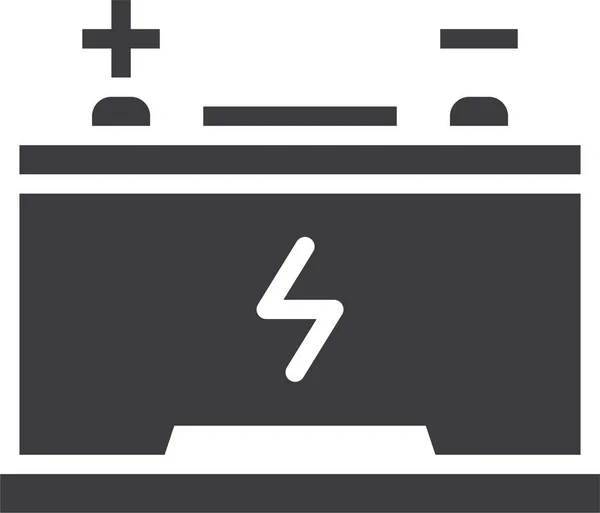 Batería Coche Icono Eléctrico Estilo Sólido — Vector de stock