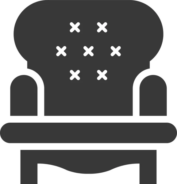 Chair Comfort Couch Icon Solid Style — Stock Vector